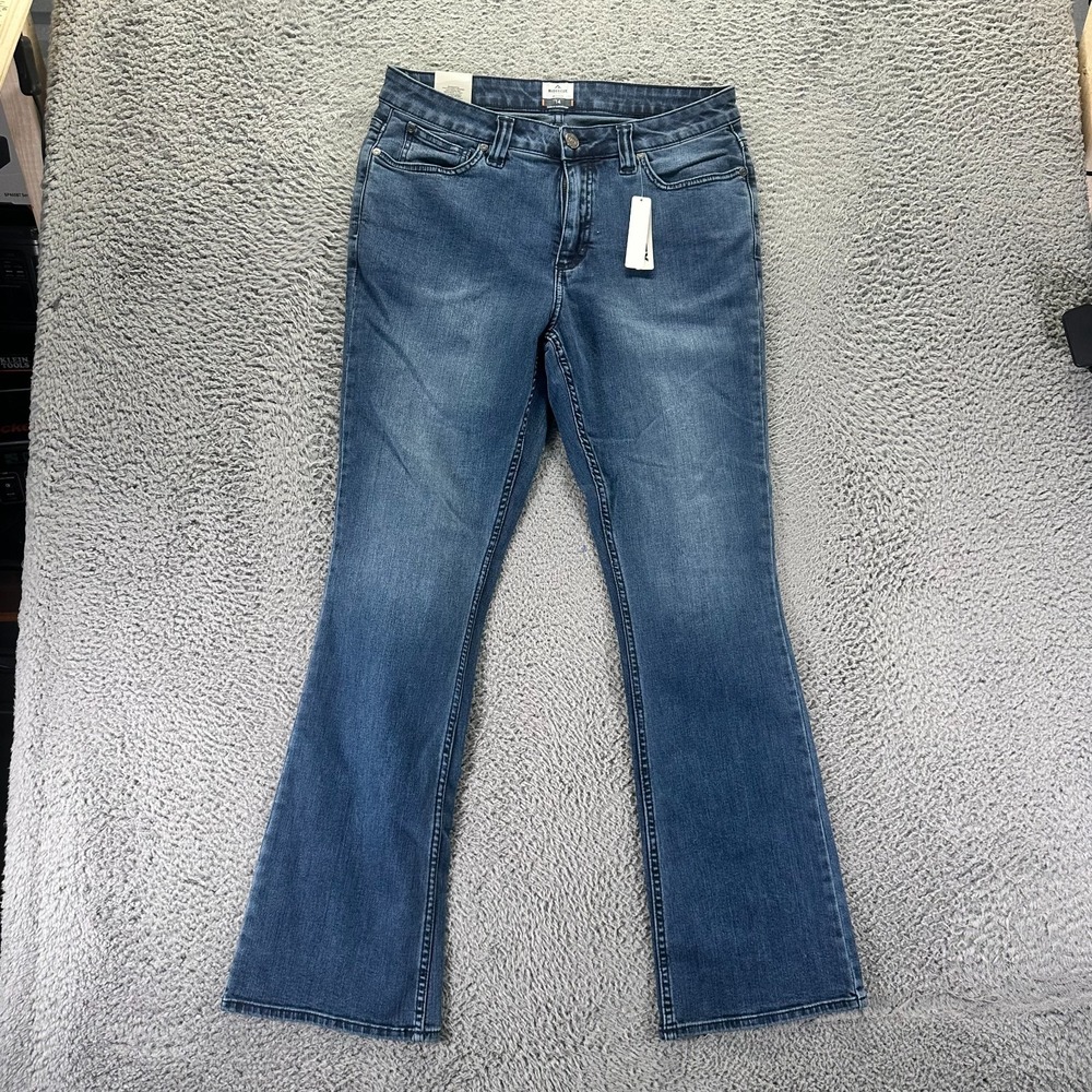 Ridgecut Toughwear Flex Jeans Womens 14 Blue Cotton Denim Bootcut Slim Stretch